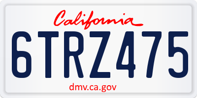 CA license plate 6TRZ475