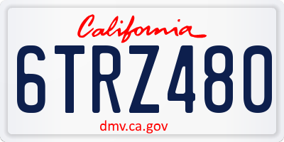 CA license plate 6TRZ480