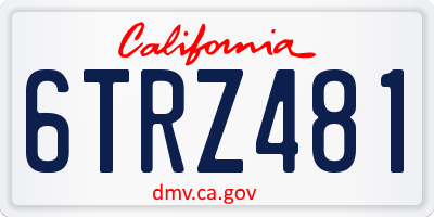 CA license plate 6TRZ481