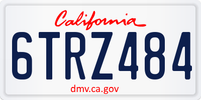 CA license plate 6TRZ484