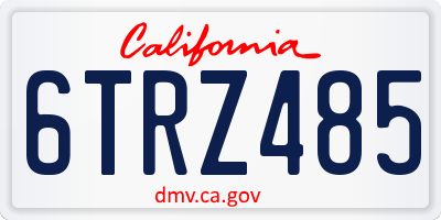 CA license plate 6TRZ485