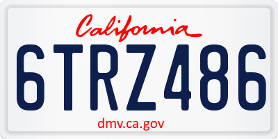 CA license plate 6TRZ486