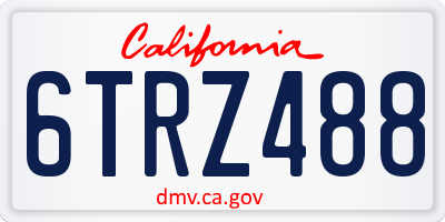 CA license plate 6TRZ488