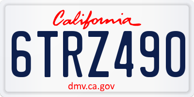 CA license plate 6TRZ490