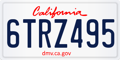 CA license plate 6TRZ495