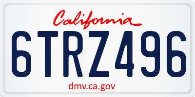 CA license plate 6TRZ496