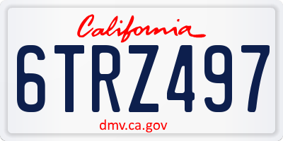 CA license plate 6TRZ497