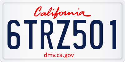 CA license plate 6TRZ501