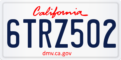 CA license plate 6TRZ502