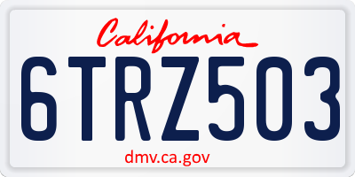 CA license plate 6TRZ503