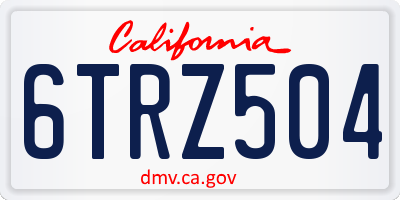 CA license plate 6TRZ504