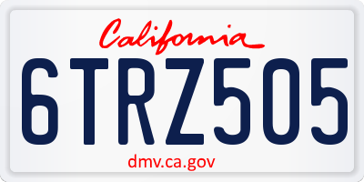 CA license plate 6TRZ505