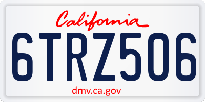 CA license plate 6TRZ506