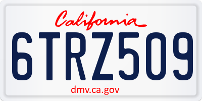 CA license plate 6TRZ509