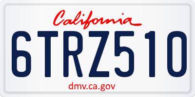 CA license plate 6TRZ510