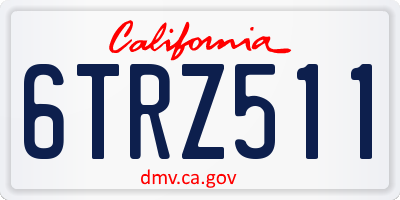 CA license plate 6TRZ511