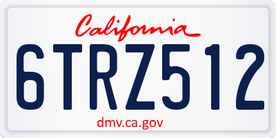 CA license plate 6TRZ512