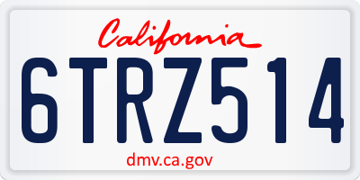 CA license plate 6TRZ514