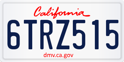 CA license plate 6TRZ515