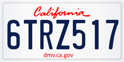 CA license plate 6TRZ517