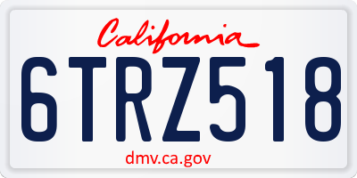 CA license plate 6TRZ518