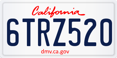 CA license plate 6TRZ520