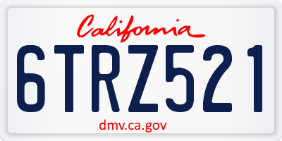 CA license plate 6TRZ521