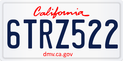 CA license plate 6TRZ522