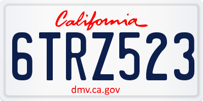 CA license plate 6TRZ523