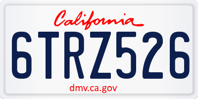 CA license plate 6TRZ526