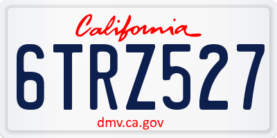 CA license plate 6TRZ527