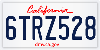 CA license plate 6TRZ528