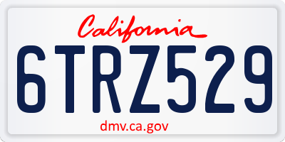 CA license plate 6TRZ529
