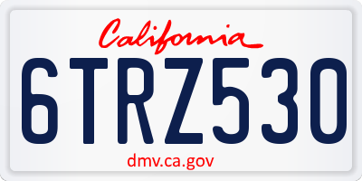 CA license plate 6TRZ530
