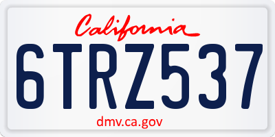 CA license plate 6TRZ537