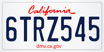 CA license plate 6TRZ545