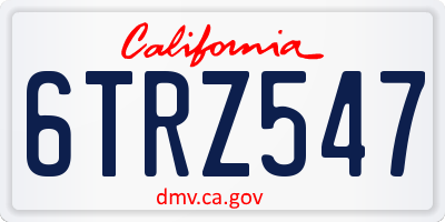 CA license plate 6TRZ547