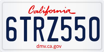 CA license plate 6TRZ550