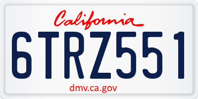 CA license plate 6TRZ551