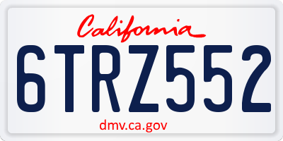 CA license plate 6TRZ552