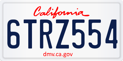 CA license plate 6TRZ554