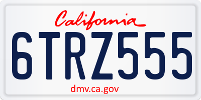 CA license plate 6TRZ555