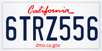 CA license plate 6TRZ556