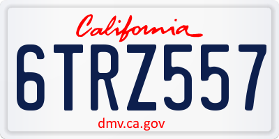 CA license plate 6TRZ557