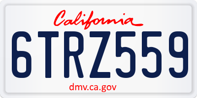 CA license plate 6TRZ559