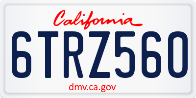 CA license plate 6TRZ560