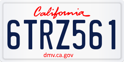 CA license plate 6TRZ561