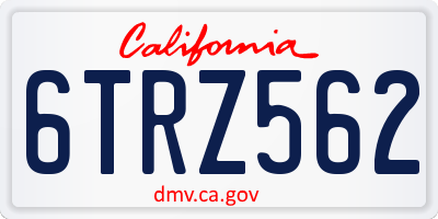 CA license plate 6TRZ562
