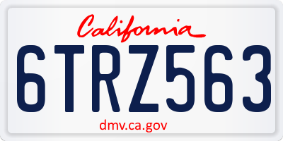 CA license plate 6TRZ563