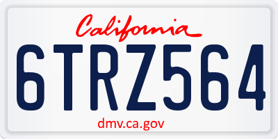 CA license plate 6TRZ564